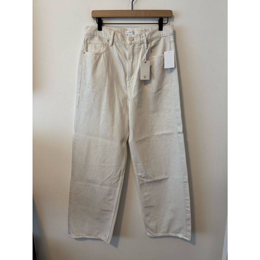 NWT Good American Cream Good Standard Baggy Jeans Size 27 / 4